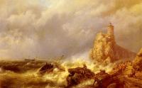 Johannes Hermanus Koekkoek - A Shipwreck In Stormy Seas